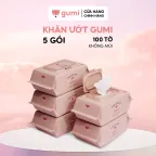 Khăn ướt Gumi không mùi, bộ 5 gói 100 tờ (Gumivn Official trên Shopee Mall)