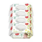 Khăn ướt Huggies Êm mềm không mùi, combo 4 gói 80 tờ (Huggies Official Store)